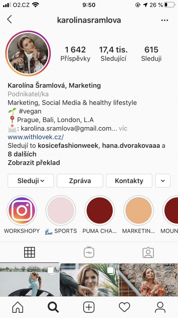 Instagram - Karolína Šramlová